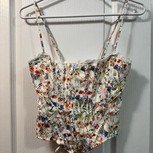 Floral Print Women's Corset Top